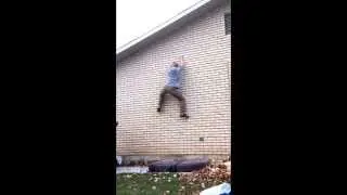 Climbing a brick house