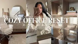 HOUSE TO HOME | COZY HOME OFFICE REFRESH | CLEAN WITH ME, ORGANIZE & TIKTOK SHOP HAUL + COZY DINNER