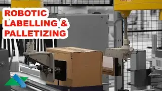 Robotic labelling and palletizing: Robotic labelling with camera control I ALBERTINA Machinery