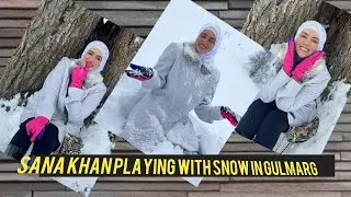 Sana Khan new Pictures playing with Snow in Gulmarg