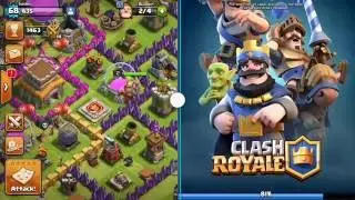 multi window on my samsung galaxy s4 GT-I9500 full working, clash of clans X clash royale