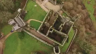 Aerial Of Ancient Castle Ruins Stock Video