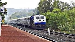 Konkan Railway : Milky White BGKT WDP-4 ARAVALI With 12977 Marusagar Superfast Express!!