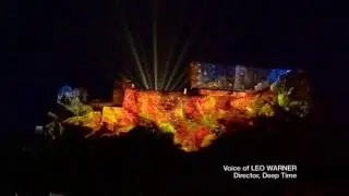 The castle was lit up by animated projections during the opening event