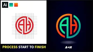 Modern AH Letter Logo Design | Adobe Illustrator Tutorials || With Zakki Graphics ||