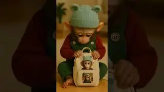 cute monkey happy with his new bag 🙈😂