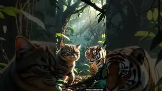 Wisdom Wins Over Strength  The Clever Cat and the Proud Tige#shorts #cartoon #viral #youtubeshorts