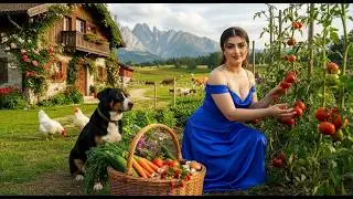 Dolomites Farm Life   Female Character Explores Forest Journey