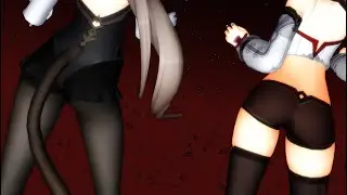DYNAMIC HIP SHAKE - HU TAO & LYNETTE【原神: Genshin Impact MMD／4K／60FPS】 #原神 #shorts #hutao #lynette