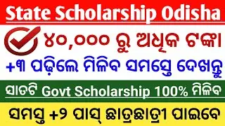 State Scholarship Portal Odisha // Scholarship For +2 Pass Out Students // +3 ପଢ଼ିଲେ ମିଳିବ #Odisha