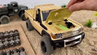 Toyota LC79 Overloaded and Stuck in Sand - Rescued by Jeep Rubicon! RC Adventure
