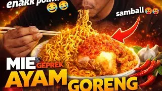 Semoga sukses, Makan mie sukses pedas tambah ayam geprek #asmr