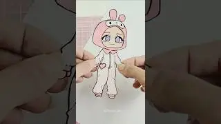 Making a onesie for my gacha paper doll ✨️🩷 #mymelody #gl2 #sanrio #paperdoll #gachalife