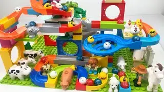 LEGO Duplo Marble Run | Whirlpool Coaster with Many Cute Farm Animals
