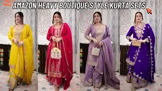 Amazon Heavy Boutique Style Kurta Set Haul | Designer Partywear Anarkali, Sharara Set | Mahima Giri