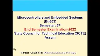 Microcontrollers and Embedded Systems (MES) Question Paper-2022, PART-A solution, Polytechnic Assam.