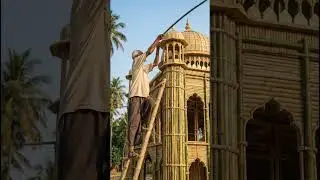 A 70-Year-Old Man Building a Mosque with Bamboo | Inspiring Story