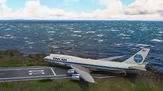 INSANE Takeoff! PANAM Airlines 747 Launched from Tiny Runway Juancho E Yrausquin Airport