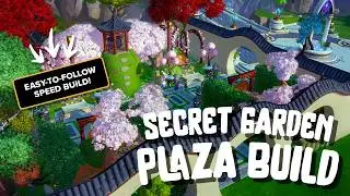 Building a Secret Garden in the Plaza! Step-By-Step Mulan-Inspired Speed Build | Dreamlight Valley