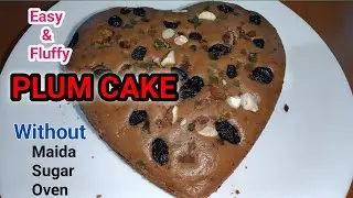 |New year & Christmas special cake| without oven,sugar,maida,egg| easy, tasty #Homemade #plumcake 😋💫