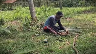 Natural Building: Using Coconut Fronds for a Farm Fence _FarmersLife _Shorts