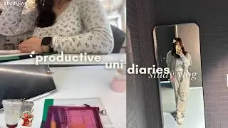 productive FINALS week 🤍😭| studying, food and assignments
