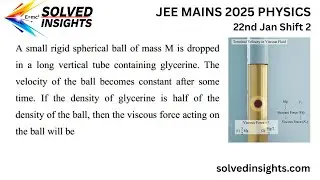 JEE Mains 2025 Physics | Terminal Velocity & Viscous Force Question Explained | Fluid Mechanics PYQ