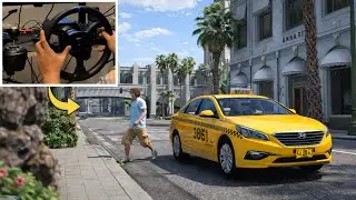 GTA 5 - Luxury Private Taxi Job with Hyundai Sonata | Steering Wheel Gameplay
