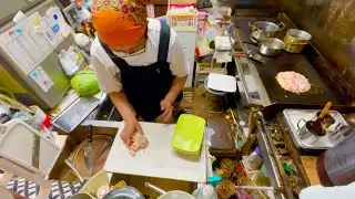 【Old Style-Japanese Pancake】This is the typical local Japanese restaurant. 