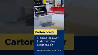 Automated carton sealing machine with folding flaps, side belt drive and tape sealing #shorts #short