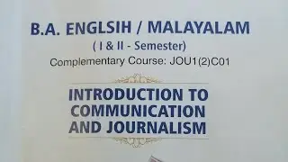 BA English/Malayalam Journalism types of communications