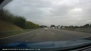 A Lane Hogging Taxi On The M1 Motorway. UK Bad Drivers, Road Rage, observations.