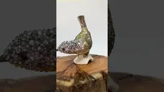 Fully crystallised grey wagtail figurine hand embellished with the finest Austrian crystals #birdart