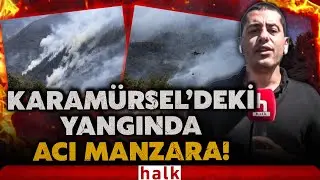 ACI VERİCİ GÖRÜNTÜLER! Karamürsel'deki yangının şiddeti artıyor! Köylere giriş çıkışlar kapatıldı!