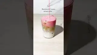 BEETROOT CREAM ICED LATTE 😋☕️ using  KIS BAKING #beetroot #icedlatte #homecafe #recipe #asmr