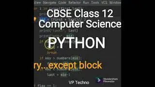 CBSE CLASS 12 | PYTHON EXCEPTION HANDLING | #python #exceptionhandlinginpython #class12 #shorts