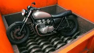 Giant Metal Shredder Destroying Motorcycle, Vehicle ! Extreme Metal And Much More #ShreddingMachine