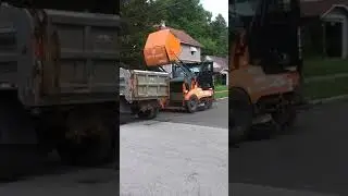 Elgin pelican streetsweeper dumping the hopper akron ohio #streetsweeper