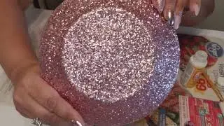 DIY DOLLAR TREE GLITTERi PLATES!!!  Blue glitter.