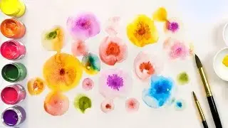 Abstract Watercolor Bleeding and Smudge Technique Basic Painting for Beginners