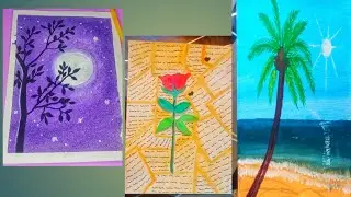 Easy Watercolor Painting Ideas | Bookmarks, Lavender Flower, Moonlight, Sunset & Landscape Art#art