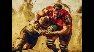 Chaos Unleashed: Impressionist Rugby Art Print on Stretched Canvas, Ideal Rugby Fan Gift