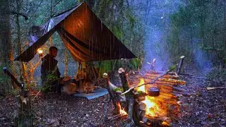 Caught in a Rainstorm With My Dog! &ndash; Hot Tent Camping in Heavy Rain