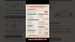 Class 12 Physics Chapter 2 formula revision⚡| Electrostatic Potential & Capacitance#physics#science