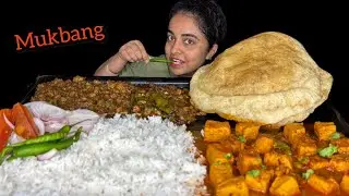 Spicy Chole Bhature Eating Challenge|Mukbang Matar Paneer With Rice Eating Challenge|