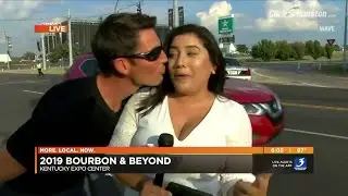 Reporter kissed by stranger during broadcast