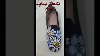 Hand Painted Shoes #handpainted #shoes #blackshoes #floraldesign #diy