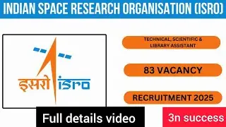 ISRO LIBRARIAN VACANCY 2025 // FULL DETAILS VIDEO .. 