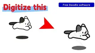 Embroidery Digitizing | Beginners | Draw a running dog using free doodle software