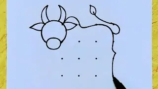 How to draw a OX from dots easy // Easy Bull drawing // OX Rangoli // Mattu pongal kolam